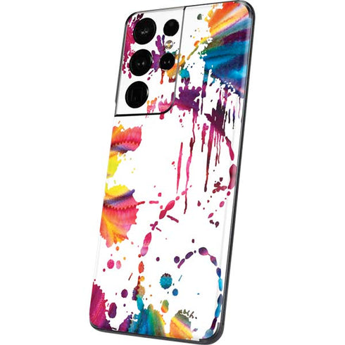 Chromatic Splatter White Galaxy S21 Ultra 5G Skin
